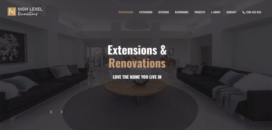 new website and logo for HIgh Level Renovations